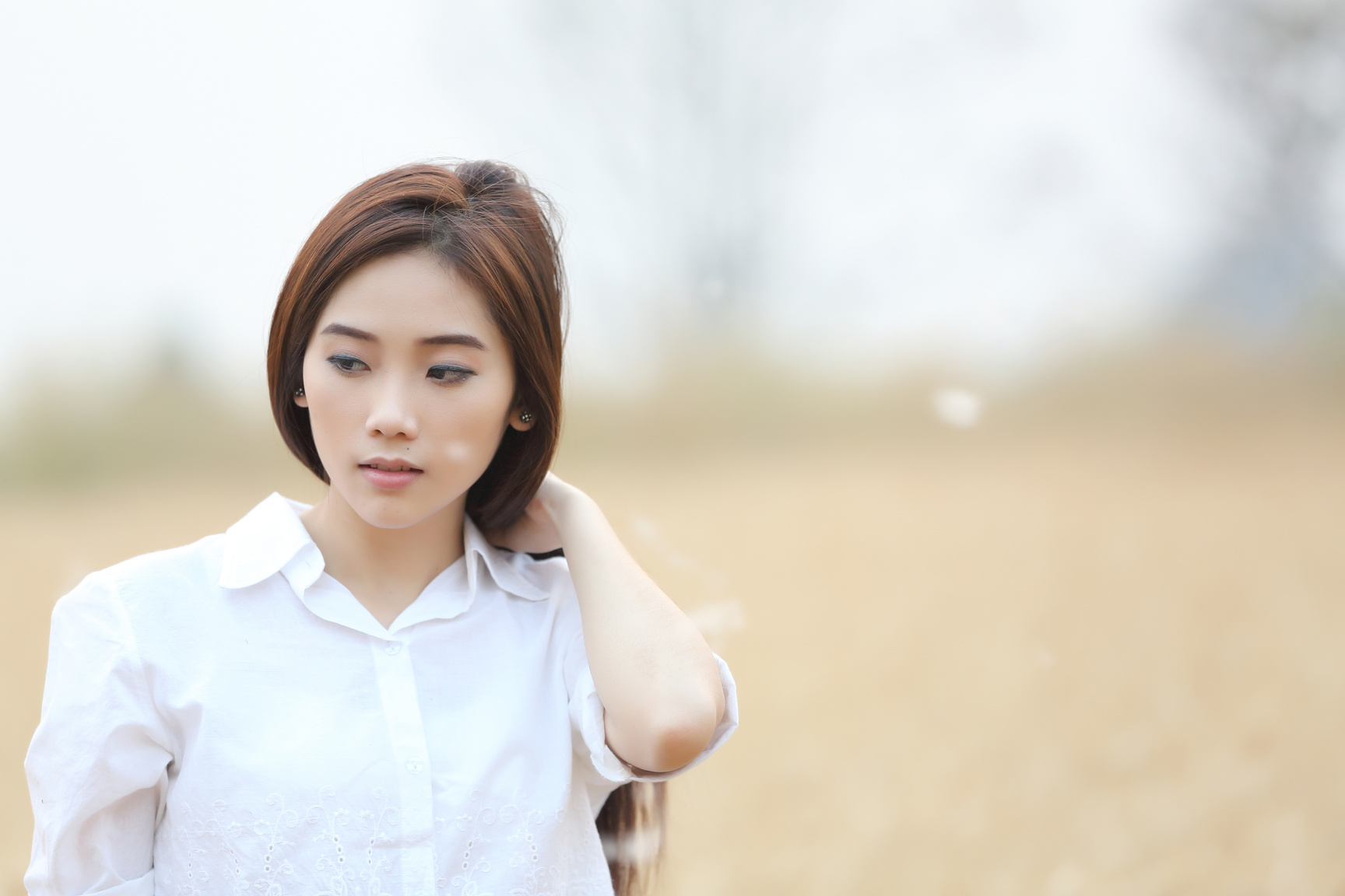 Portrait of Model on Fields