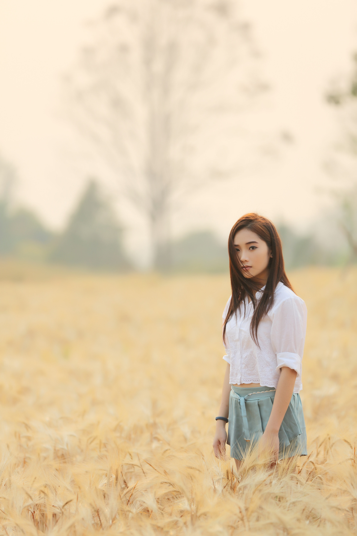 Portrait of Model on Field