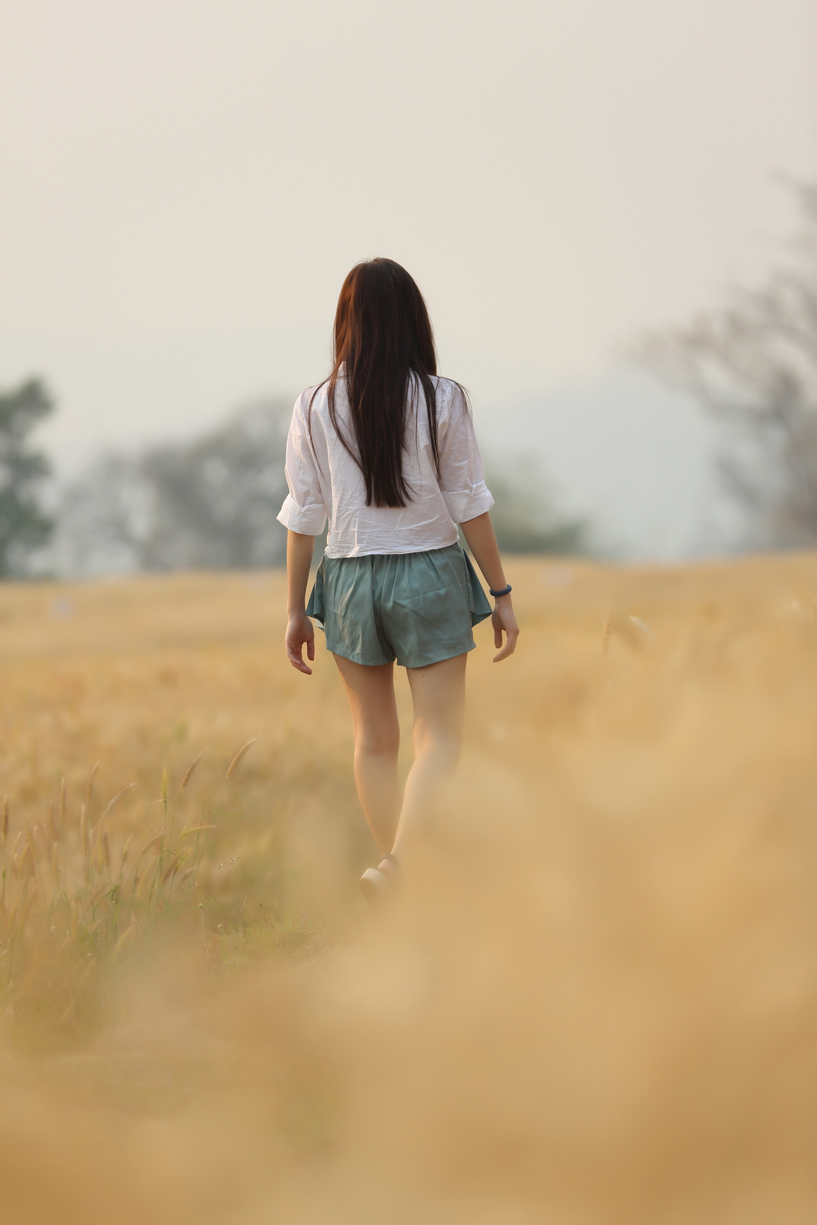 Portrait of Model on Fields