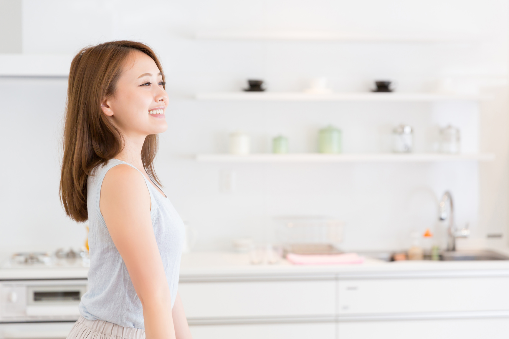 Japanese woman in kitchen