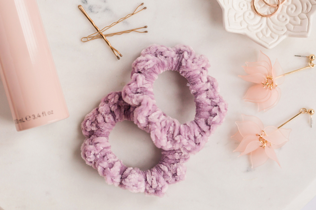 Earings, Hair Clips and Scrunchies Flatlay