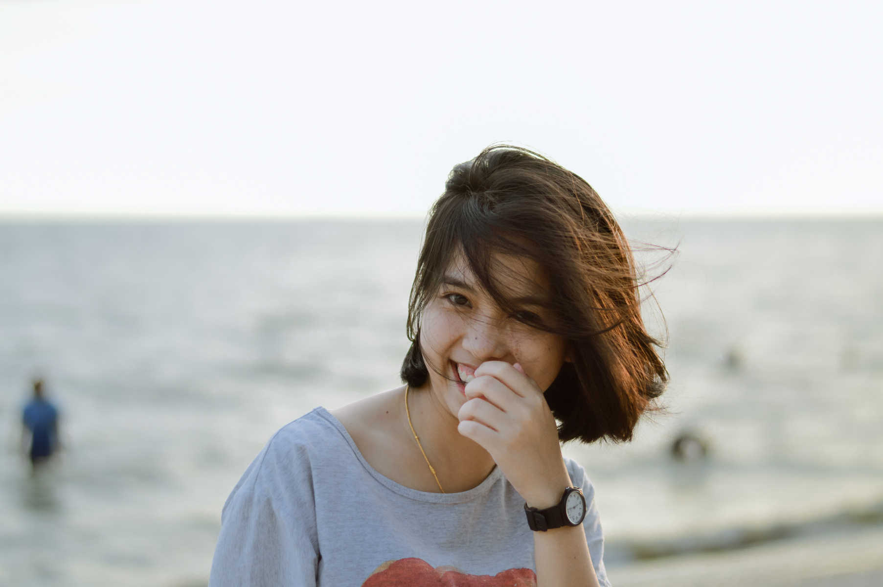 Smiling Woman with Short Hair