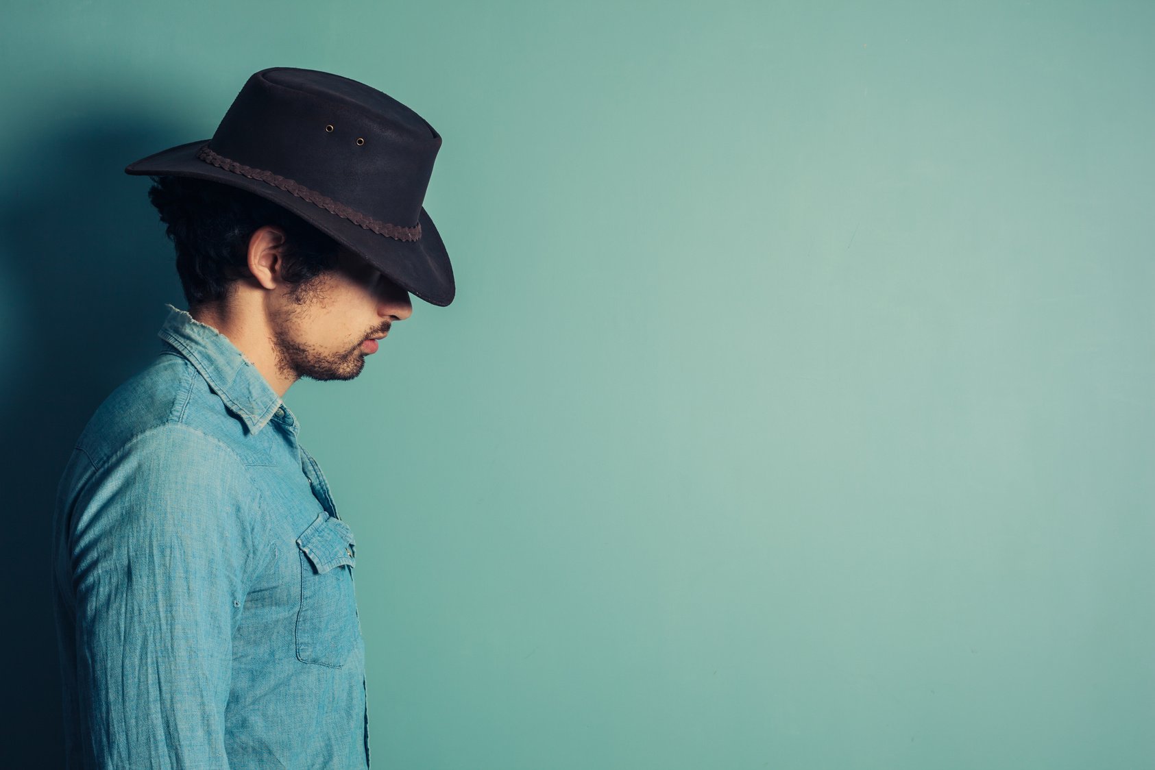 Profile of Young Cowboy